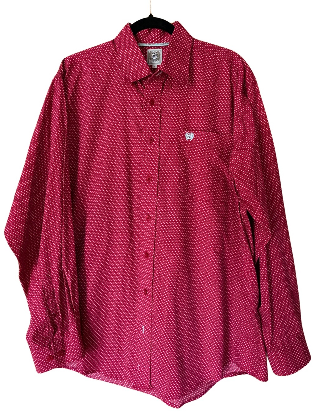 Cinch Men’s Red Print Western Button Down Shirt Size M